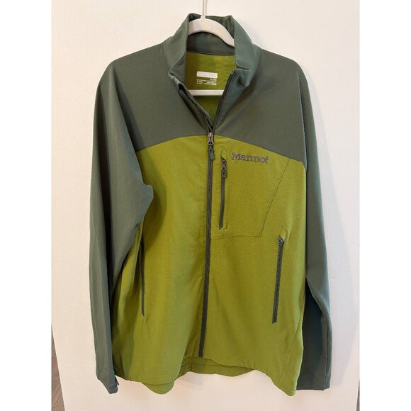Marmot Mens Full-Zip Green Softshell Jacket XL Lightweight Outdoor Wear - Picture 1 of 5